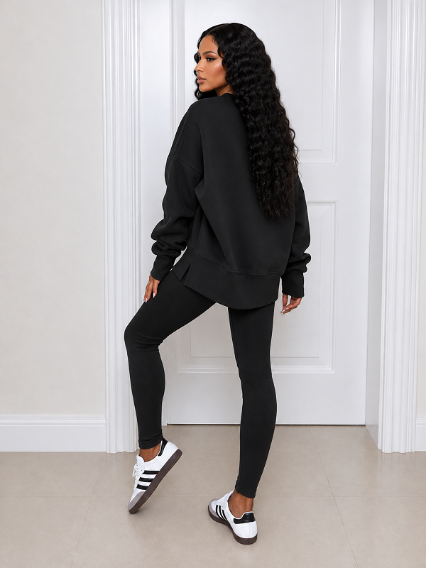 Solid Sweatshirt & Skinny Pants Set