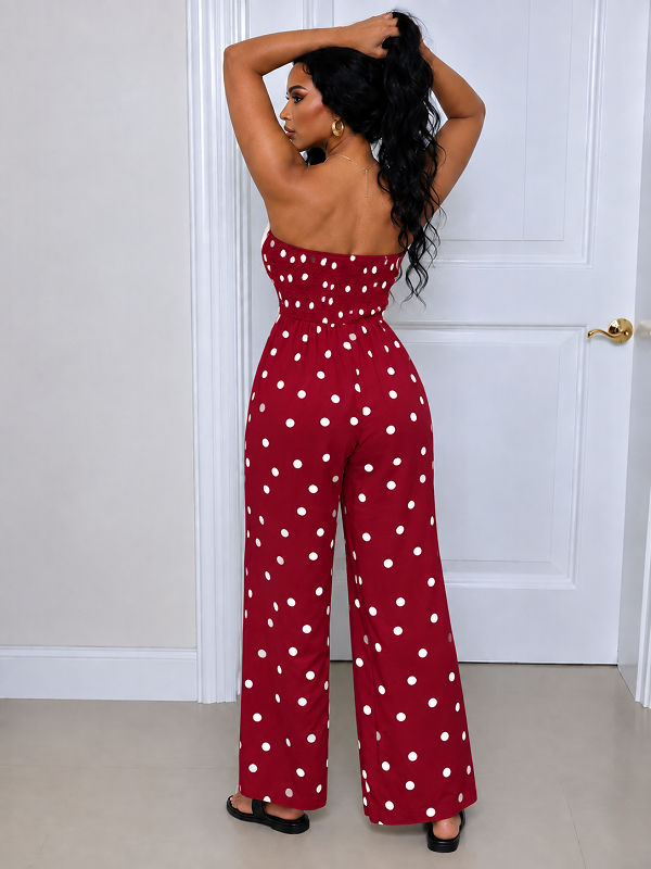 Polka Dot Strapless Jumpsuit