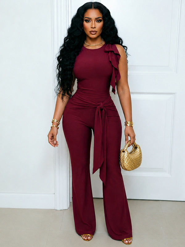 Draped Tank Top & Tied Pants Set