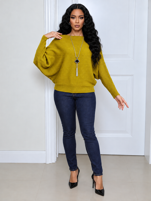 Solid Batwing Sweater