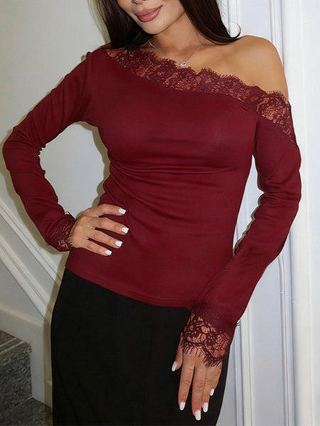 Lace Boat-Neck Top