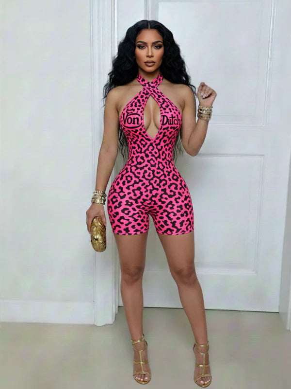 Printed Halter Romper
