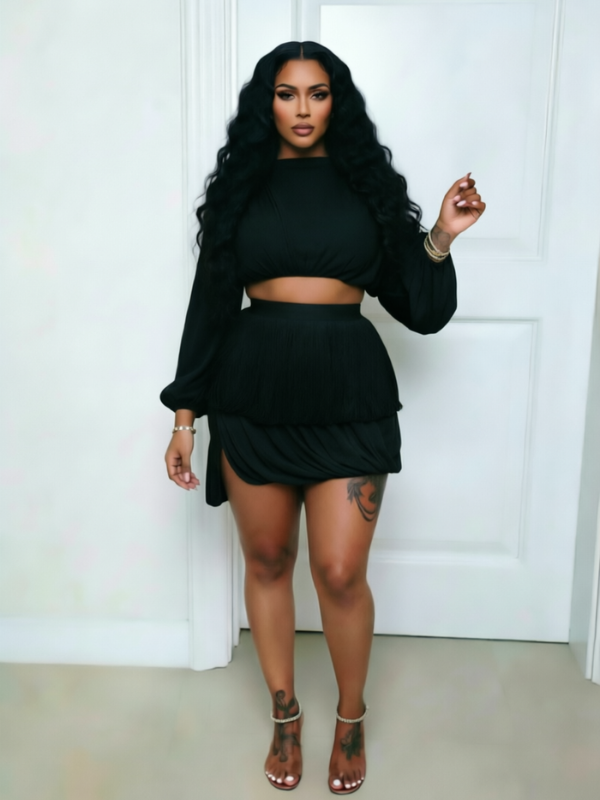 Fringe Combo Asymmetric Dress