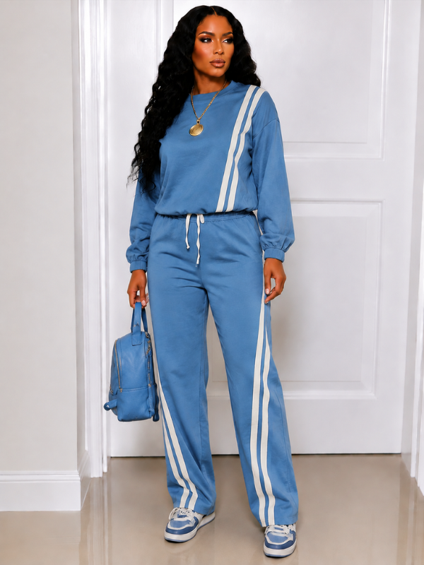 Stripe Combo Sweatshirt & Pants Set