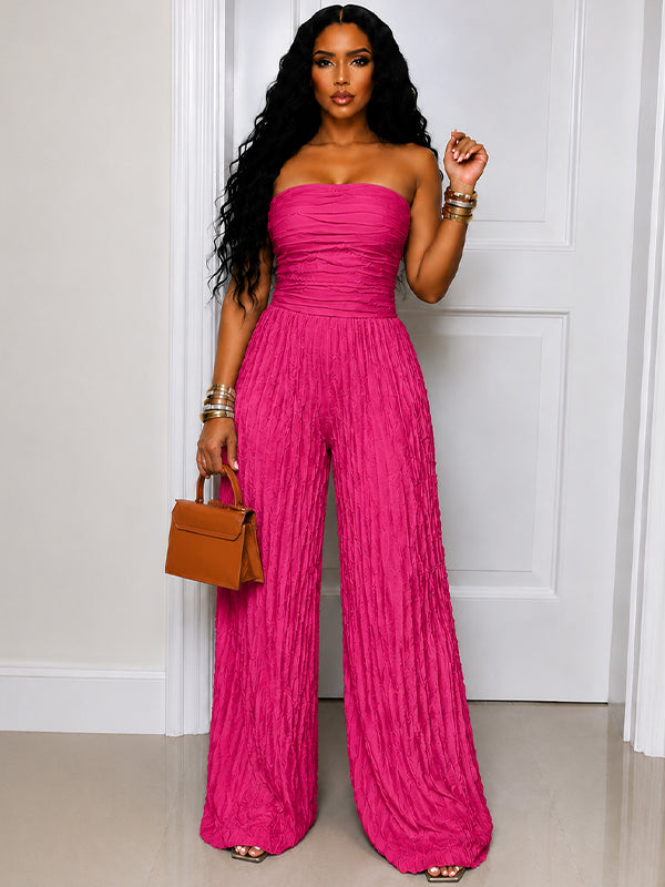 Ruched Strapless Jumpsuit