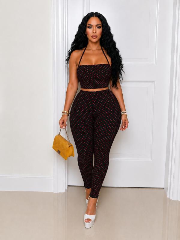 Dot Halter Top & Pants Set