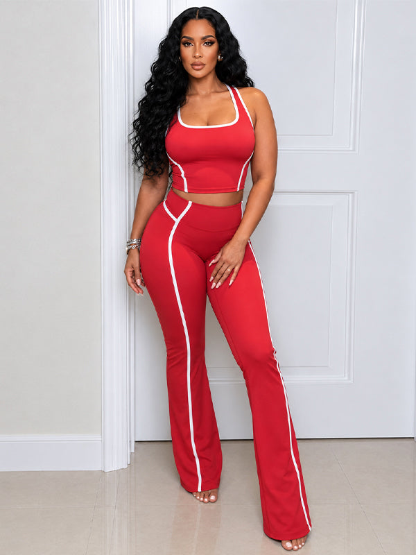 Contrast Tank Top & Pants Set