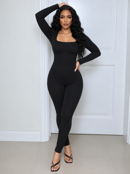 Solid Lace-Up Jumpsuit