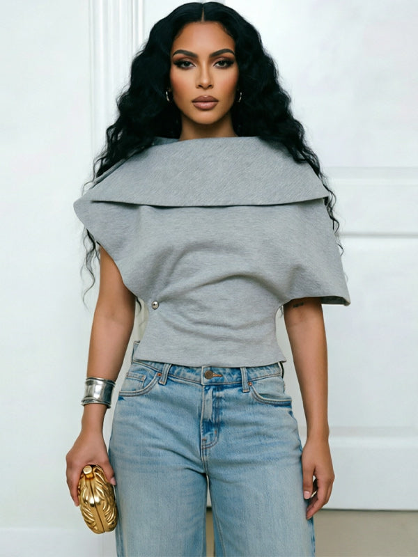 Draped Neck Scuba Top