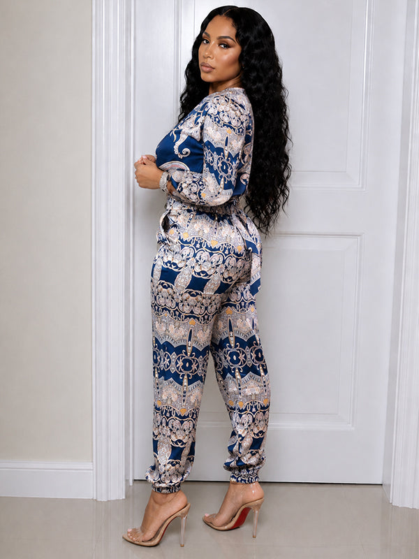 Printed Top & Jogger Pants Set