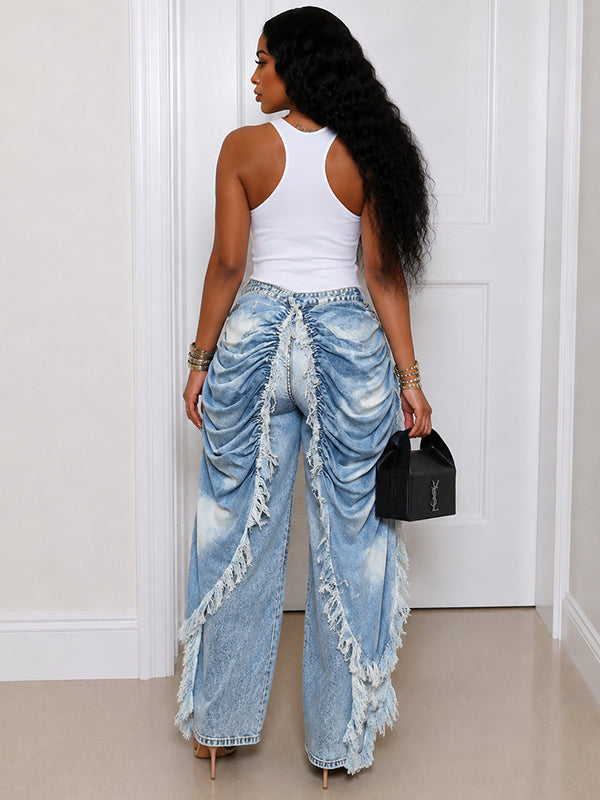 Ruched Draped Jeans
