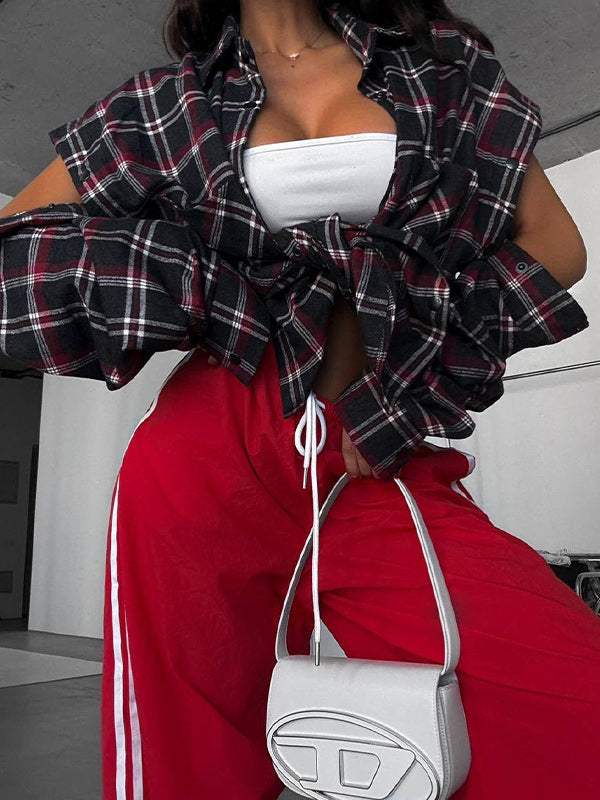 Front-Button Plaid Shirt