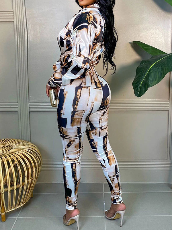 Printed Shirt & Skinny Pants Set