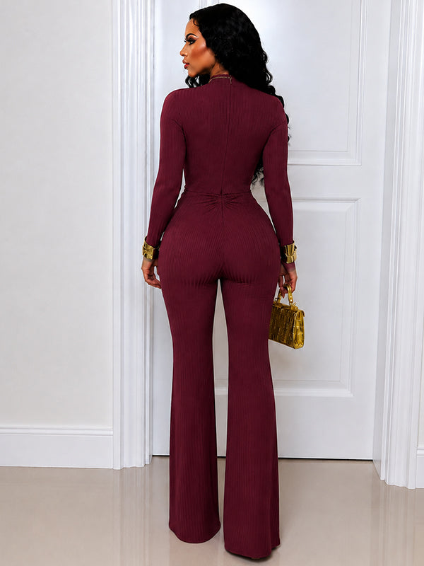 Ribbed Cutout Jumpsuit