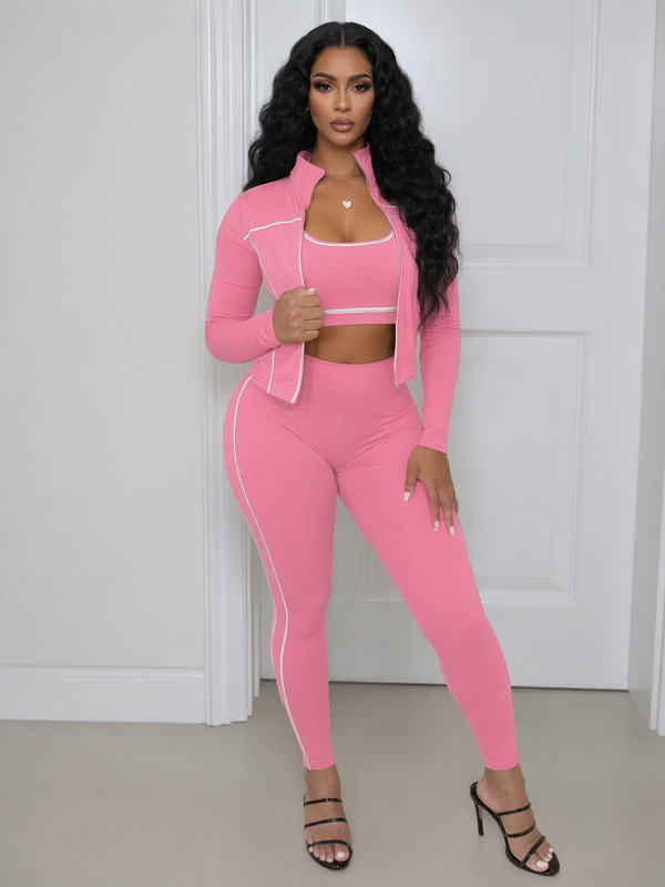 Stripe Jacket 3PC Pants Set