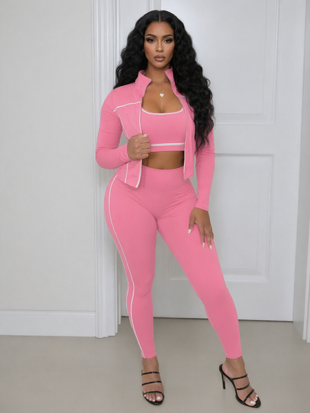 Stripe Jacket 3PC Pants Set