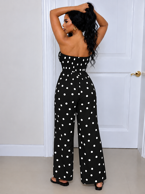Polka Dot Strapless Jumpsuit