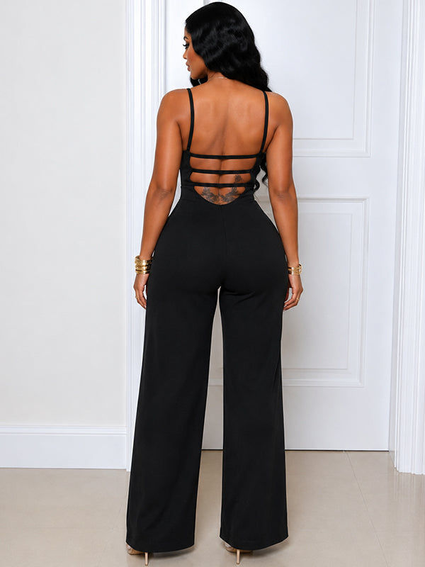 Morchique Solid Tie-Back Cami Jumpsuit