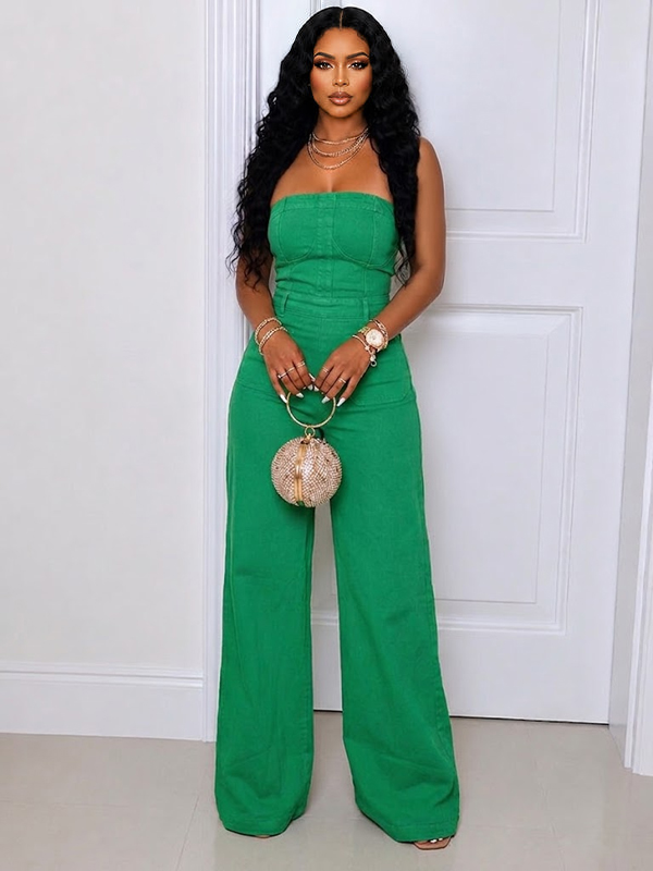 Strapless Wide Leg Jumpsuit