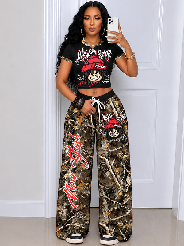 Printed Tee & Pants Set