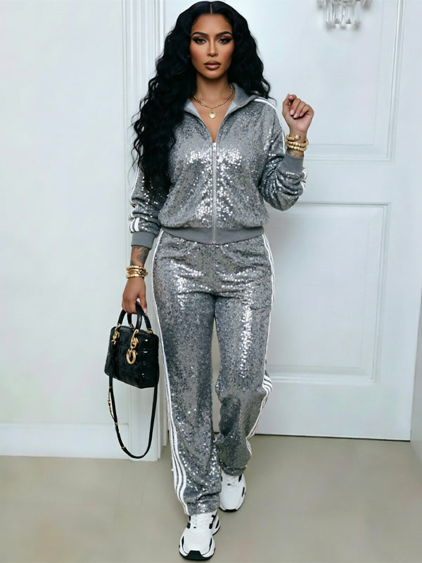 Sequin Jacket & Pants Set