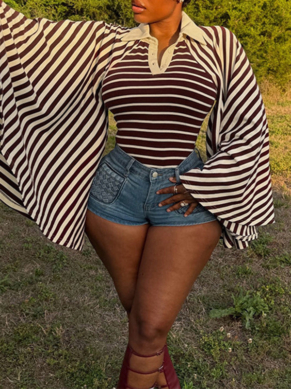 Striped Polo Cape Top