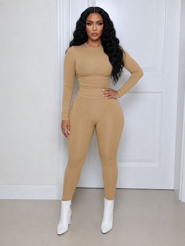 Solid Tee & Skinny Pants Set