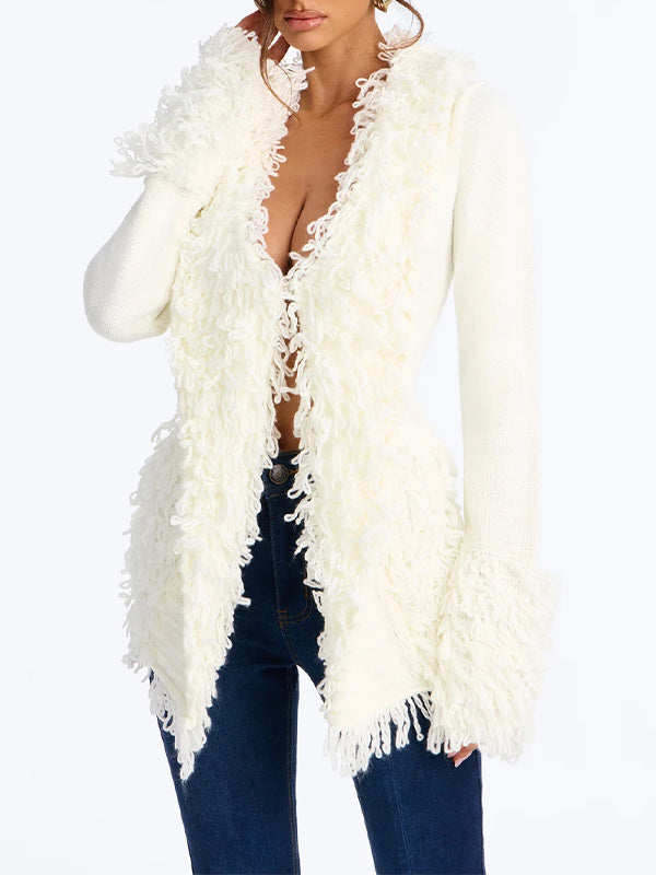 Solid Fringe Cardigan