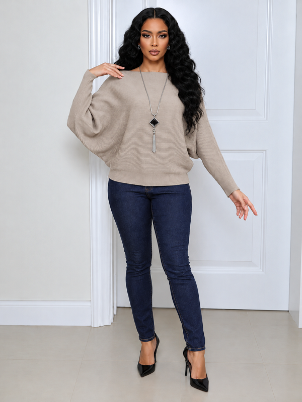 Solid Batwing Sweater