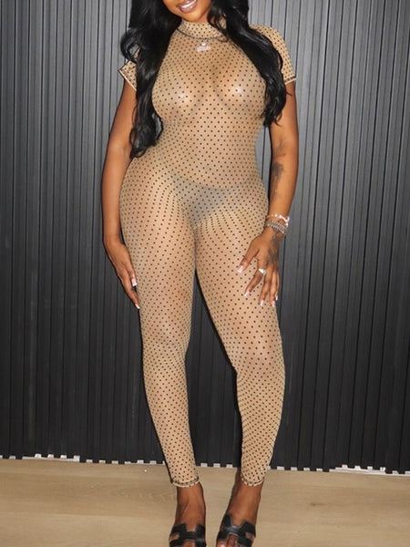 Dot Open-Back Jumpsuit