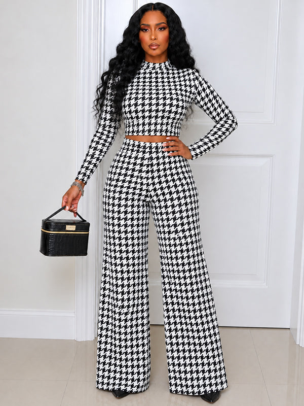 Houndstooth Top & Pants Set