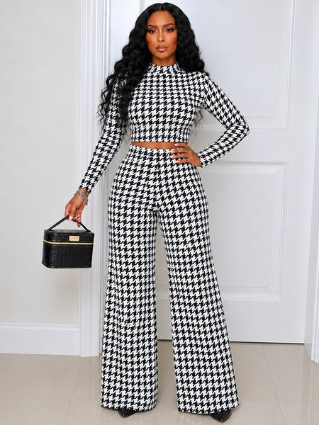 Houndstooth Top & Pants Set