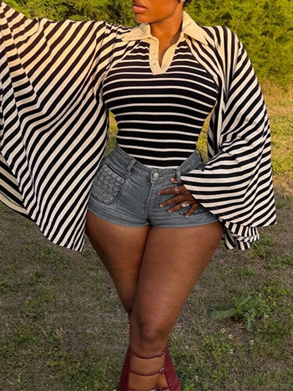 Striped Polo Cape Top