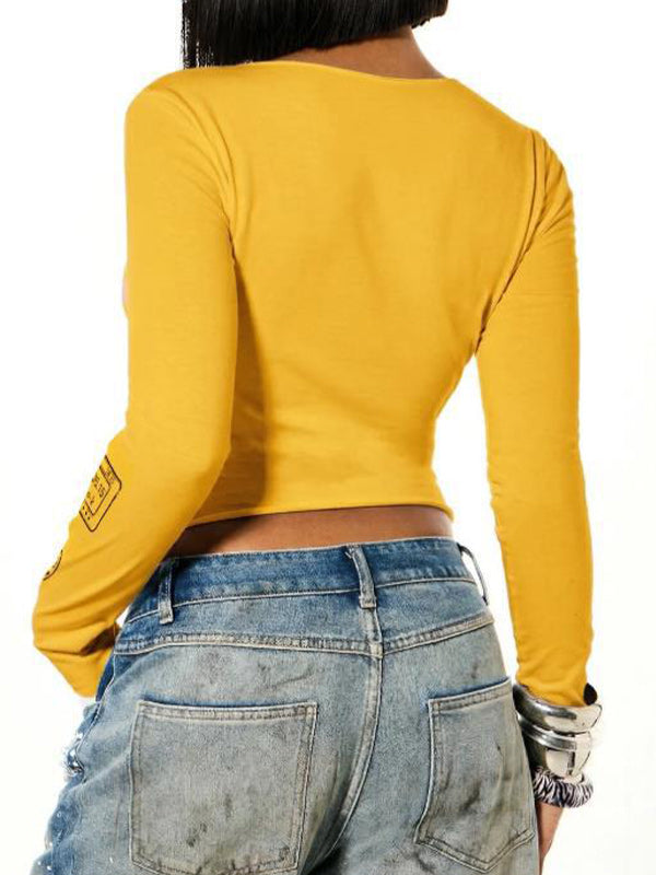 Letter-Print Crop Top