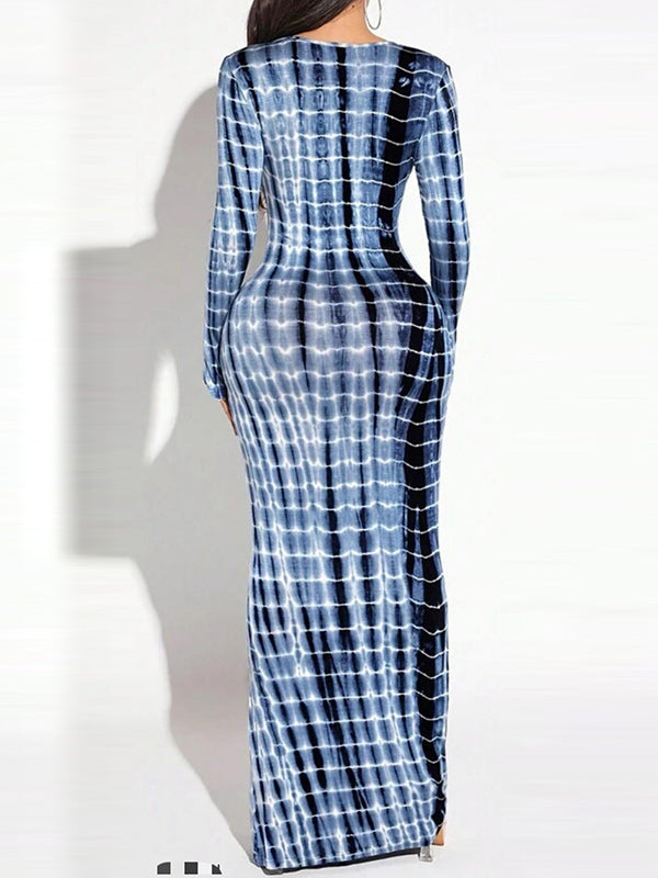 Printed V-Neck Maxi Dress