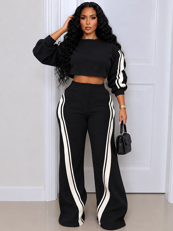 Stripe Sweatshirt & Pants Set