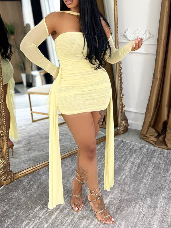 Halter Strapless Draped Dress