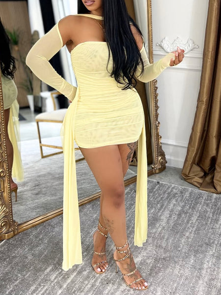 Halter Strapless Draped Dress