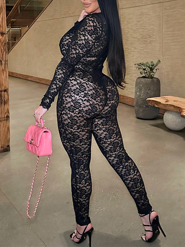 Lace Cut‑Out Jumpsuit