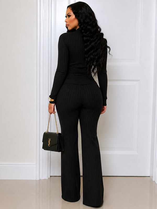 Ribbed Cutout Jumpsuit