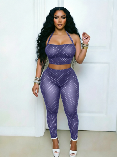 Dot Halter Top & Pants Set