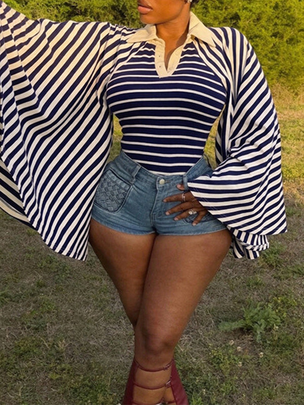 Striped Polo Cape Top