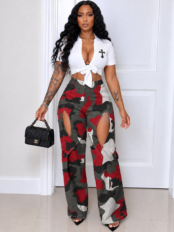 Camo Cutout Pants