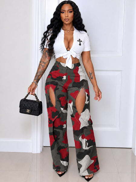 Camo Cutout Pants