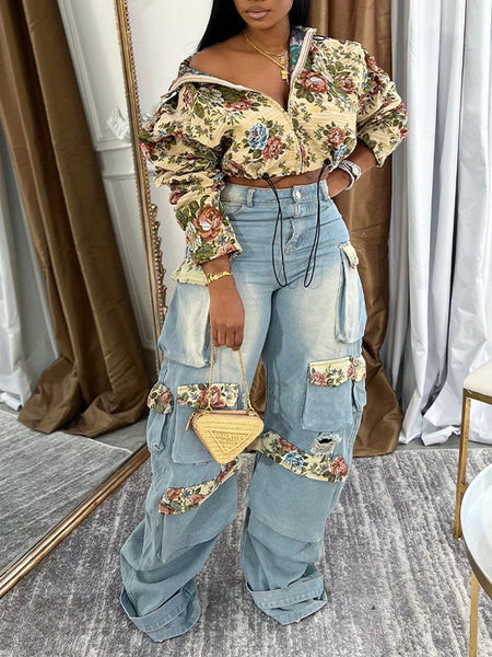 Printed Zip-Front Jacket