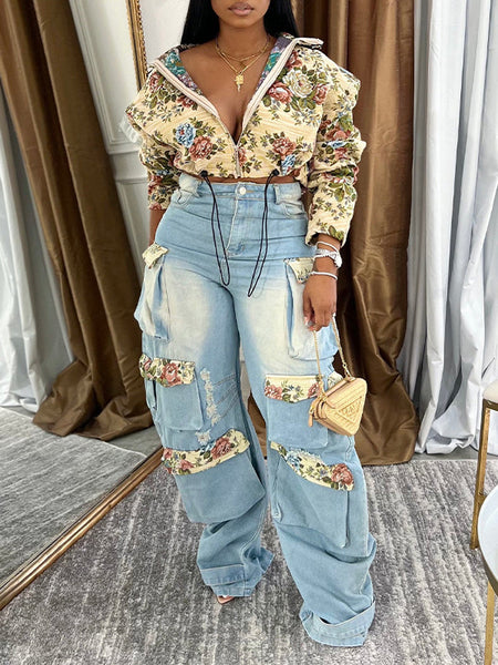 Printed Zip-Front Jacket