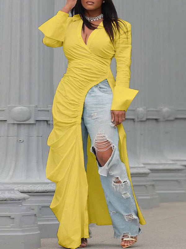 Morchique Solid Slit Tunic Shirt