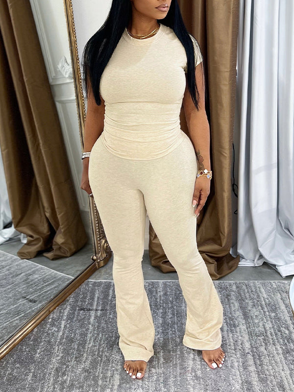 Solid Tee & Pants Set