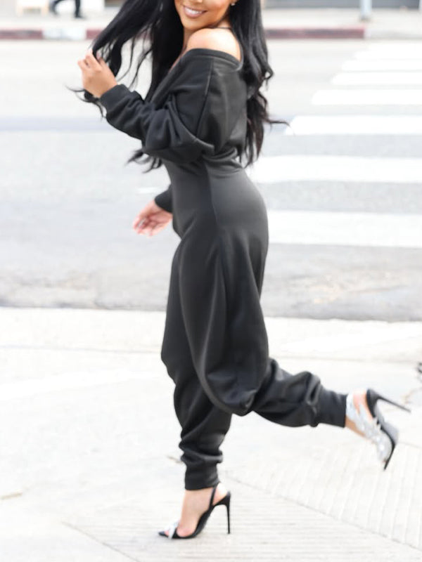 Morchique Solid V-Neck Jogger Jumpsuit