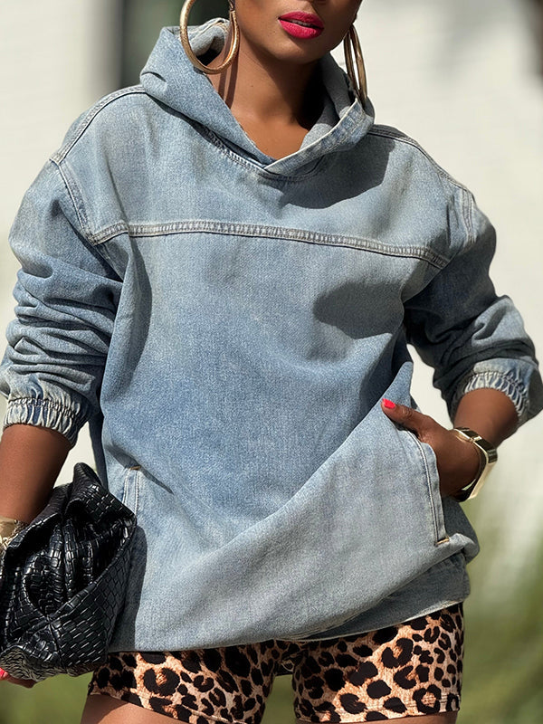 Morchique Denim Pullover Hoodie